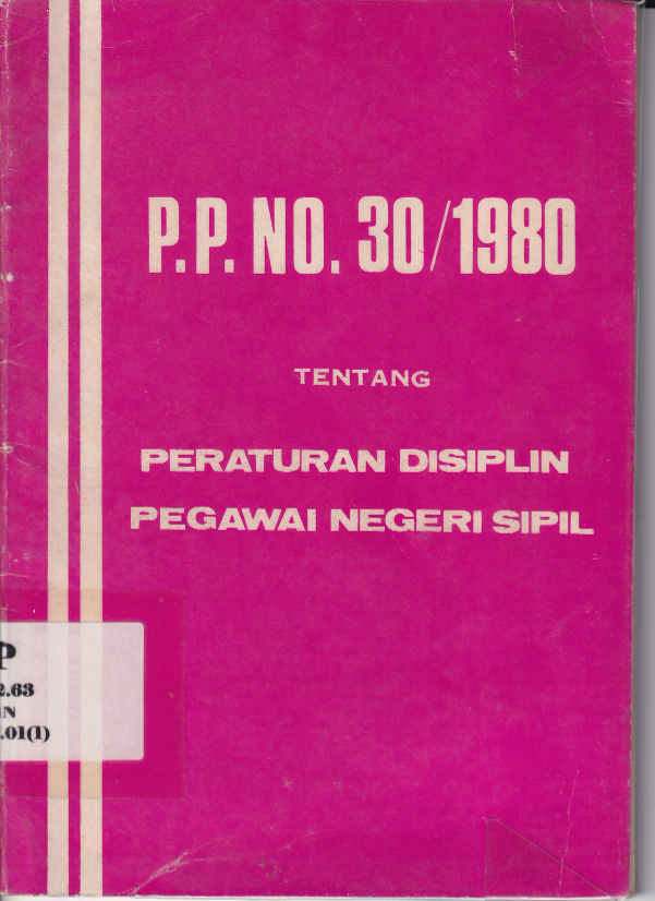 P.P. NO. 30/1980 Tentang Peraturan Disiplin Pegawai Negeri Sipil