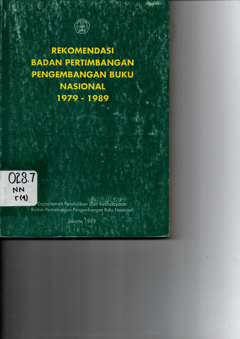 Rekomendasi Badan Pertimbangan Pengembangan Buku Nasional 1979-1989