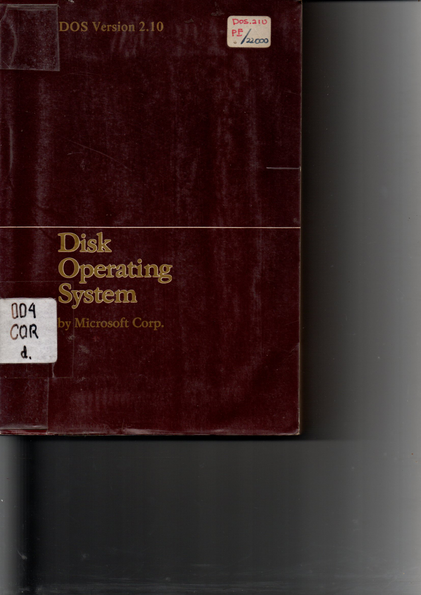 Disk Operating System By Microsoft Corp