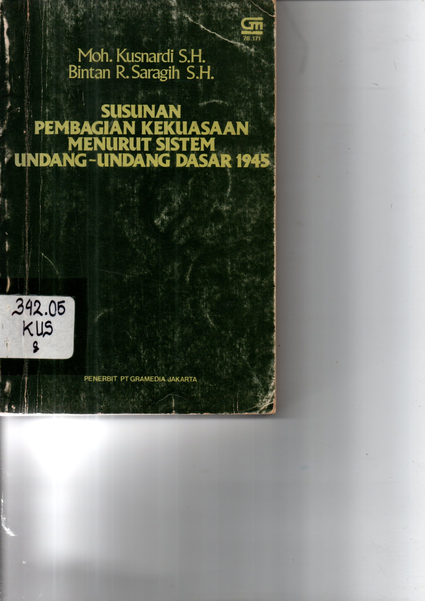 Susunan Pembagian Kekuasaan Menurut Sistem UUD 1945