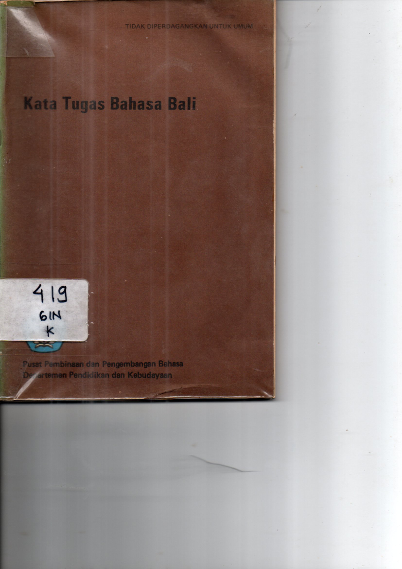 Kata Tugas Bahasa Bali