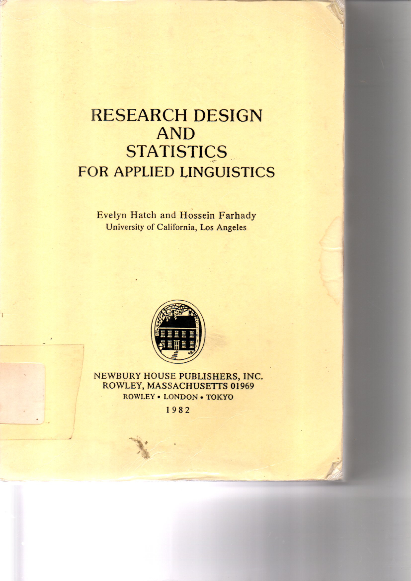 Research Design and Statistics For Applied Linguistics