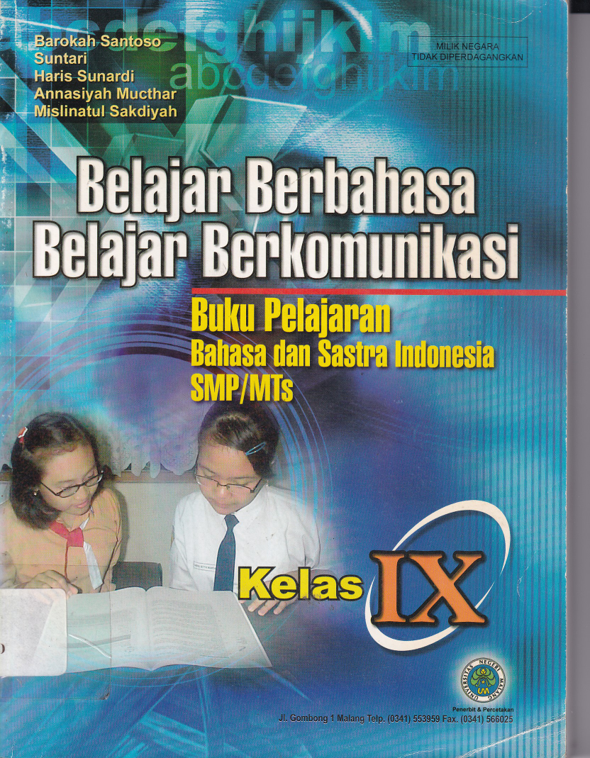 Belajar Berbahasa Belajar Berkomunikasi SMP/ MTS Kelas IX
