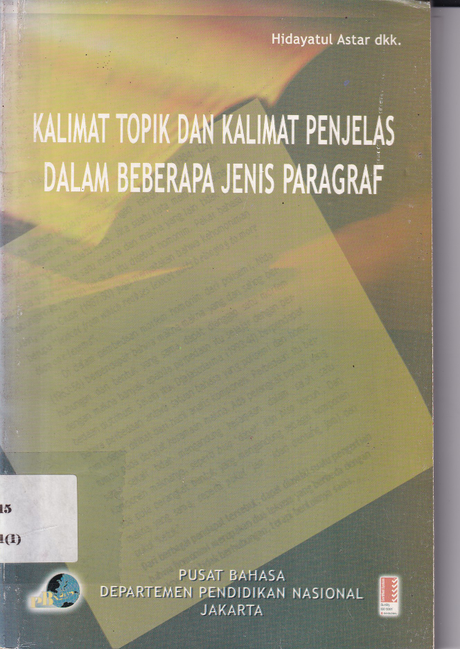 Kalimat Topik dan Kalimat Penjelas dalam Beberapa Jenis Paragraf (Beli)