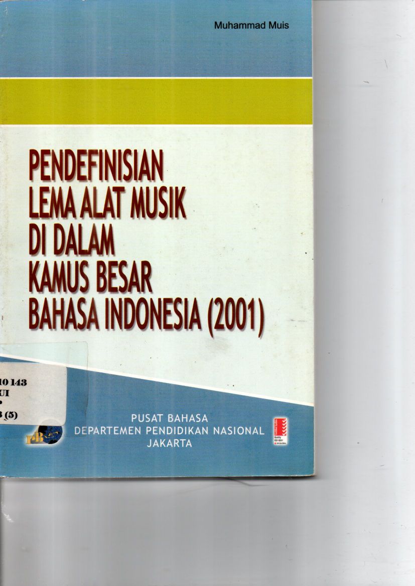 Pendefinisan Lema Alat Musik di dalam Kamus Besar Bahasa Indonesia (Sumbangan)