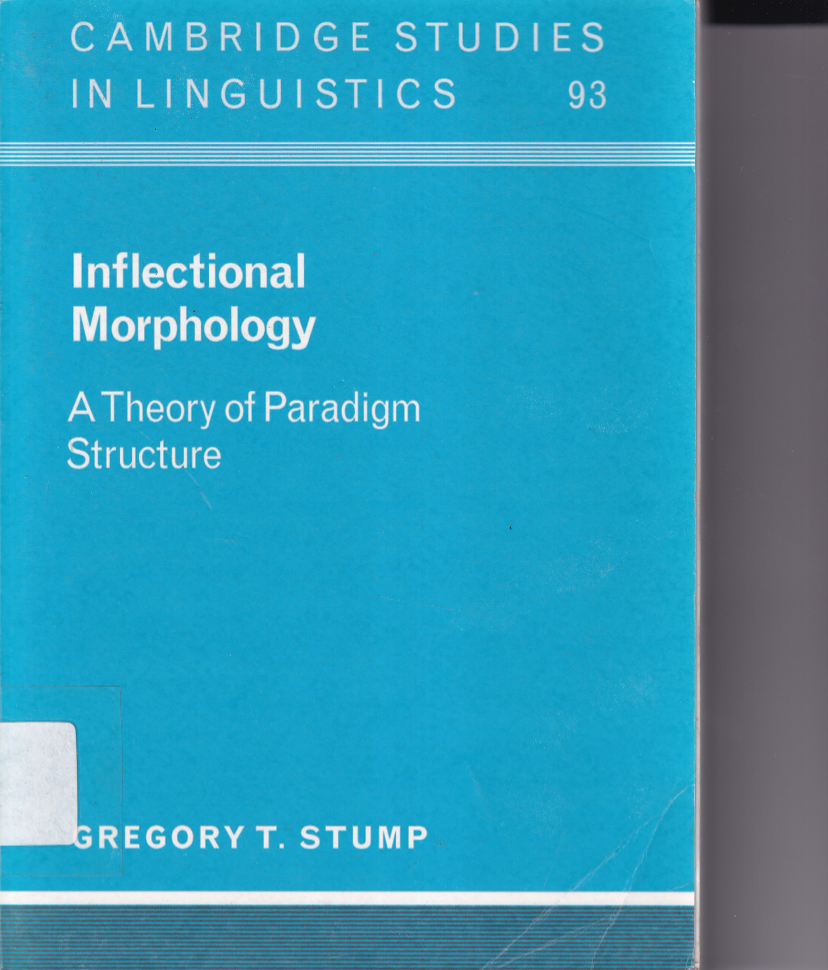 Inflectional Morphology A Theory of Paradigm Structure