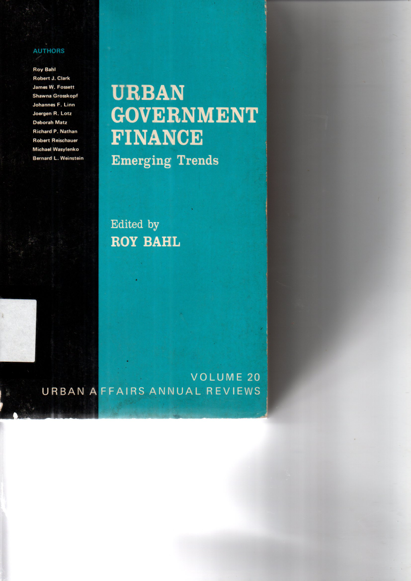 Urban Government Finance Emerging Trends