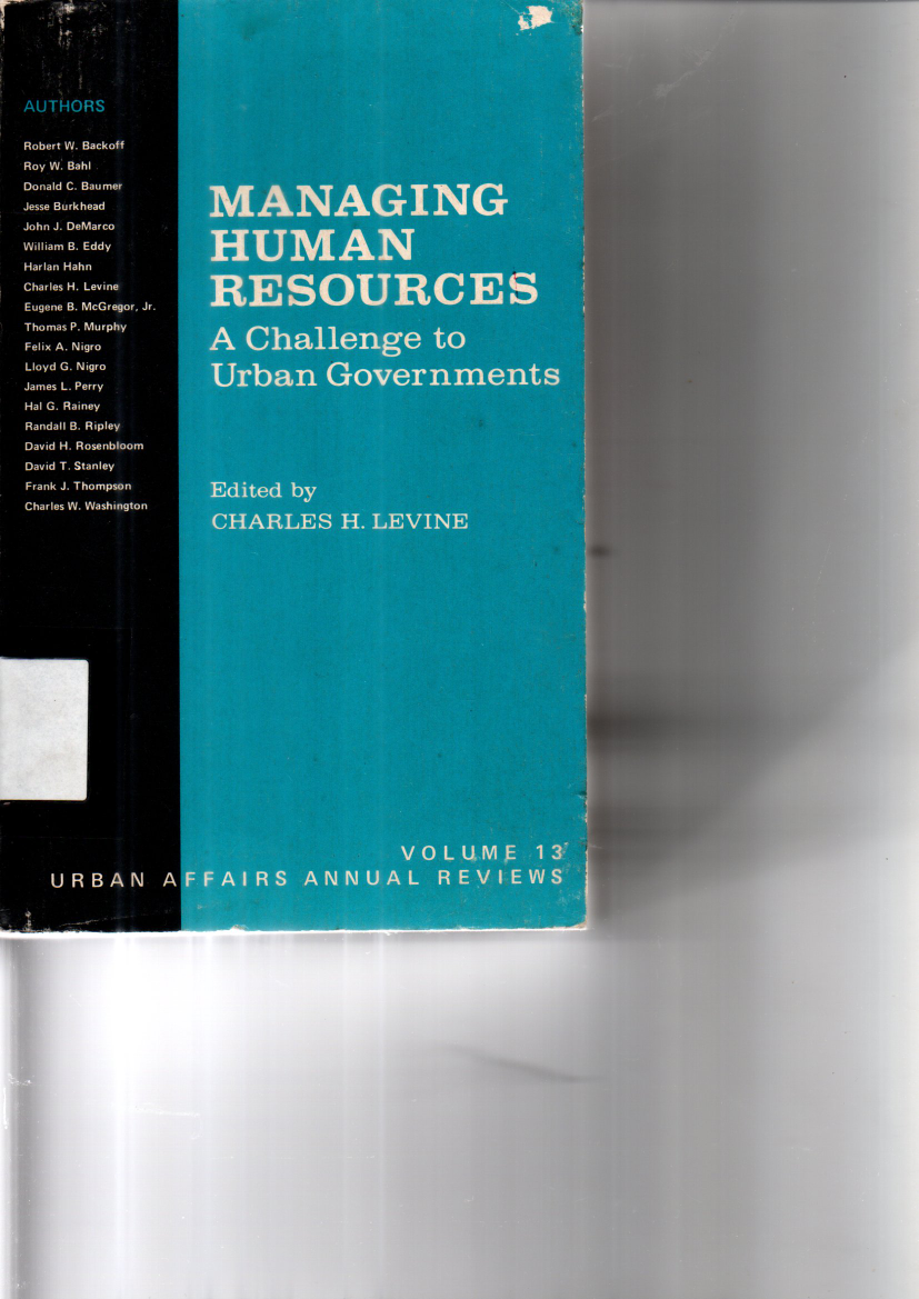 Managing Human Resources A Challenge To Urban Governments
