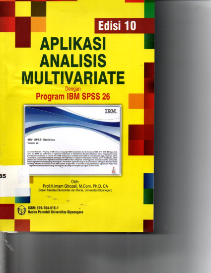 Aplikasi Analisis Multivariate Dengan Program IBM SPSS 26 Edisi 10