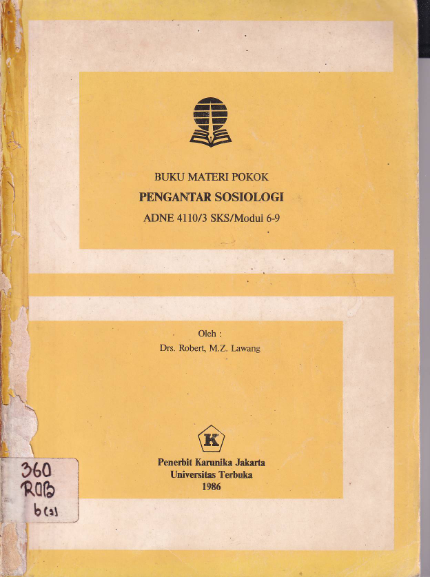 Buku Materi Pokok Pengantar Sosiologi Modul 6-9