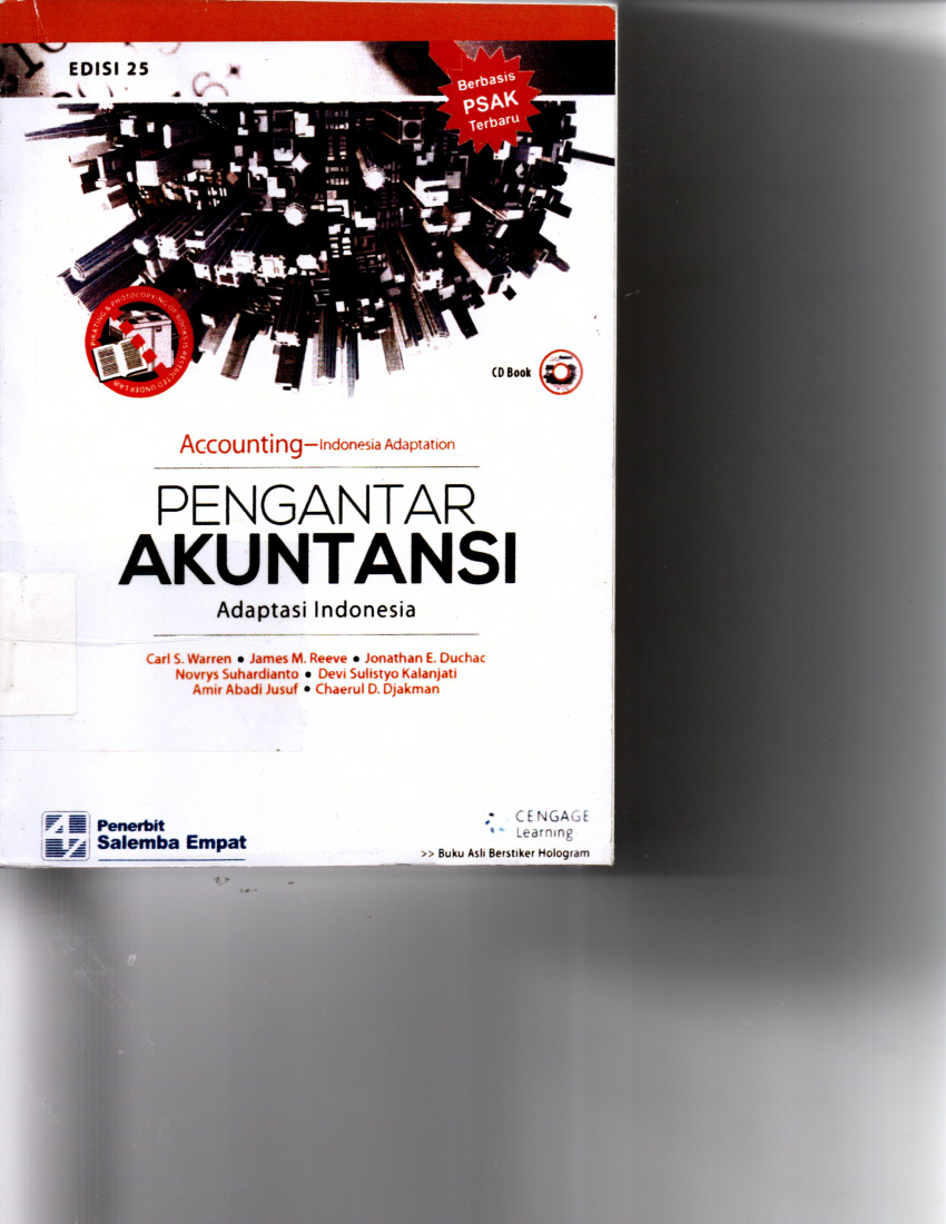 Pengantar Akuntansi Adaptasi Indonesia Accounting Indonesia Adaptation Edisi 25 Berbasis PSAK Terbaru